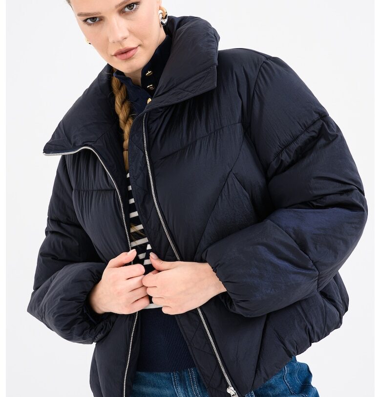 Зимно капитонирано яке с джобове - Тъмносин BOSS