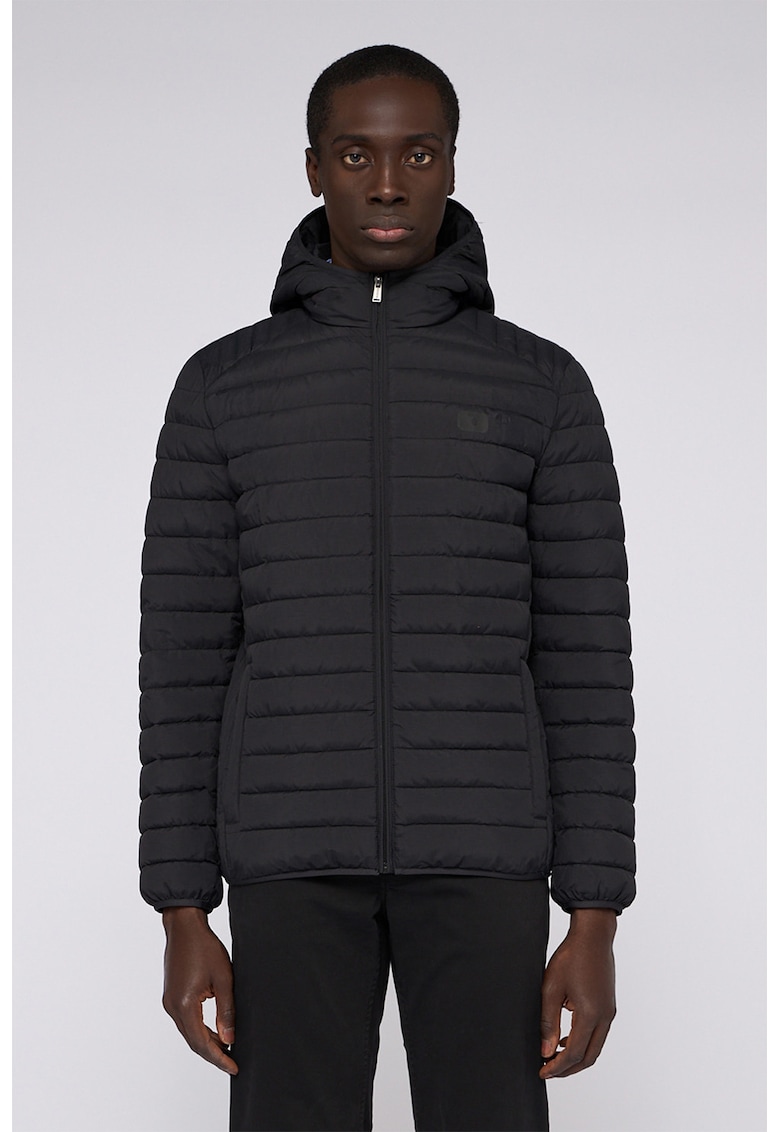 Зимно капитонирано яке с джобове - Черен Trussardi