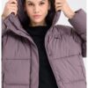 Зимно капитонирано яке с качулка и пухена вата - Бледовиолетов Puma