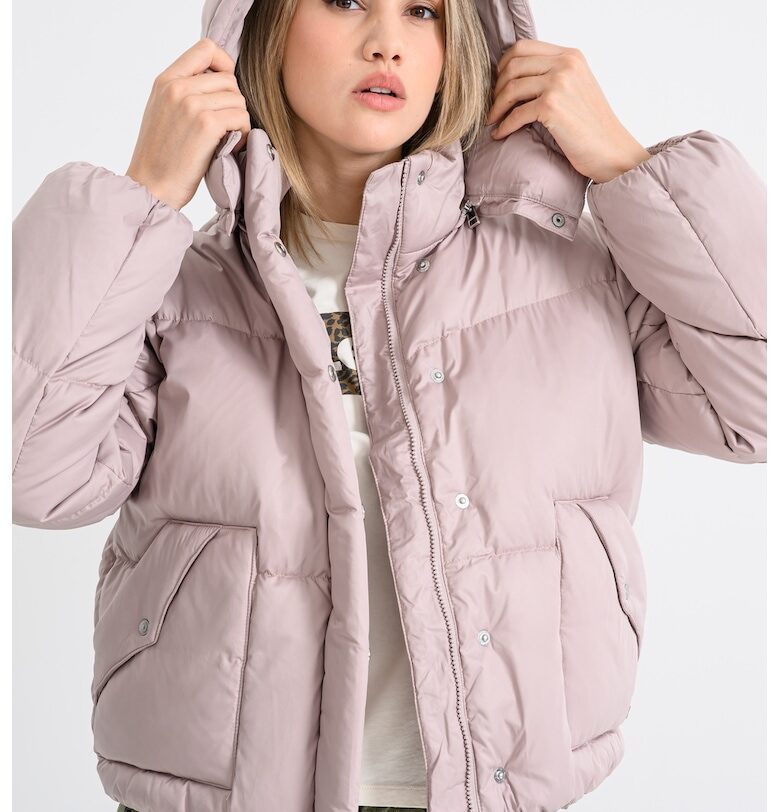 Зимно пухено яке с качулка - Прашно розово Levis