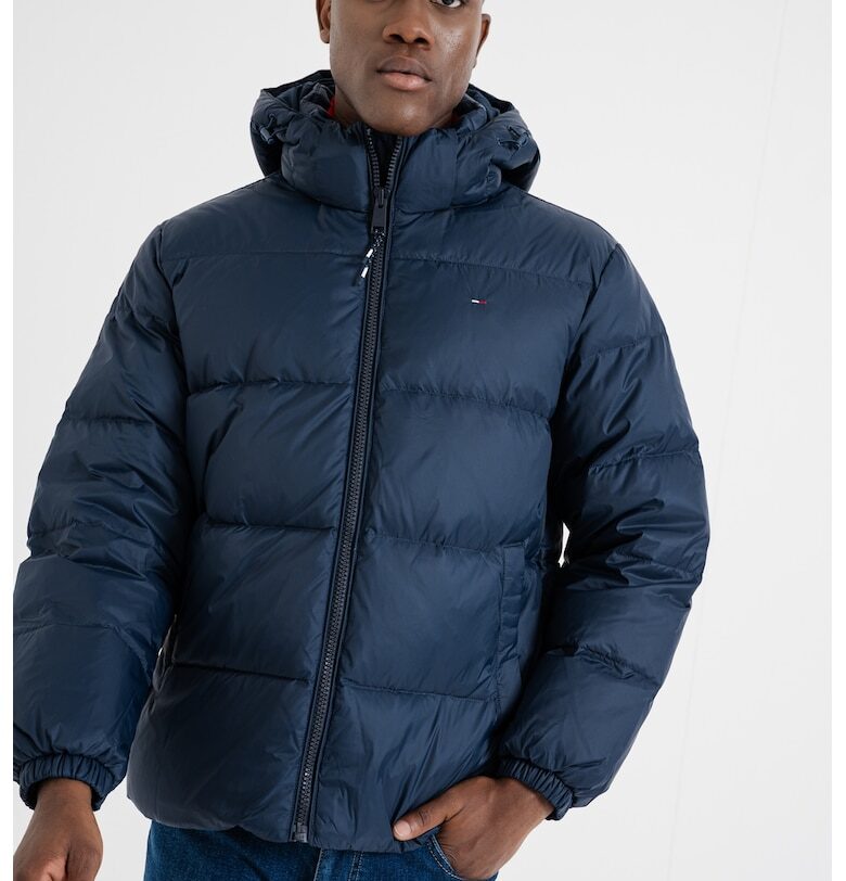 Зимно пухено яке с качулка - Ултрамарин синьо Tommy Jeans