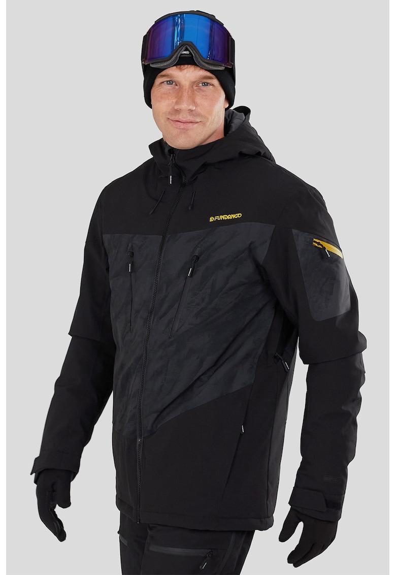 Зимно ски яке Privet Allmountain в цветен блок - Черен Fundango