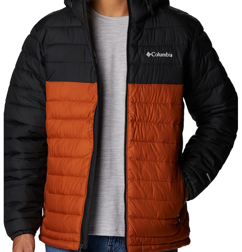 Зимно хайкинг яке Powder Lite с качулка - Черен/Мандарина Columbia
