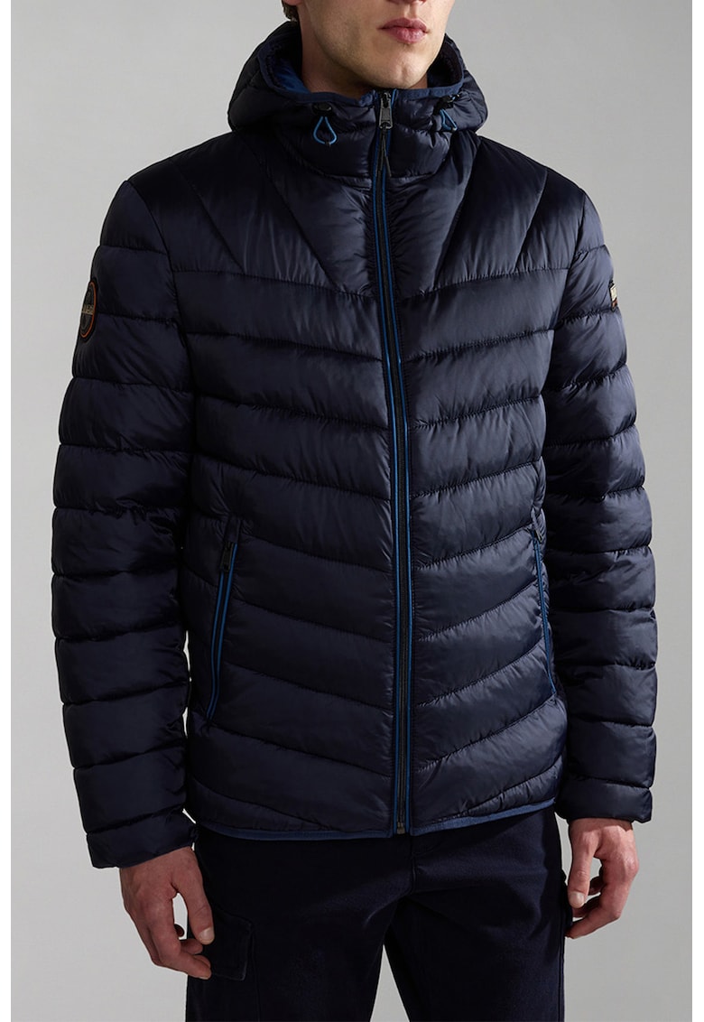 Зимно яке Aerons с качулка - Индигово синьо Napapijri