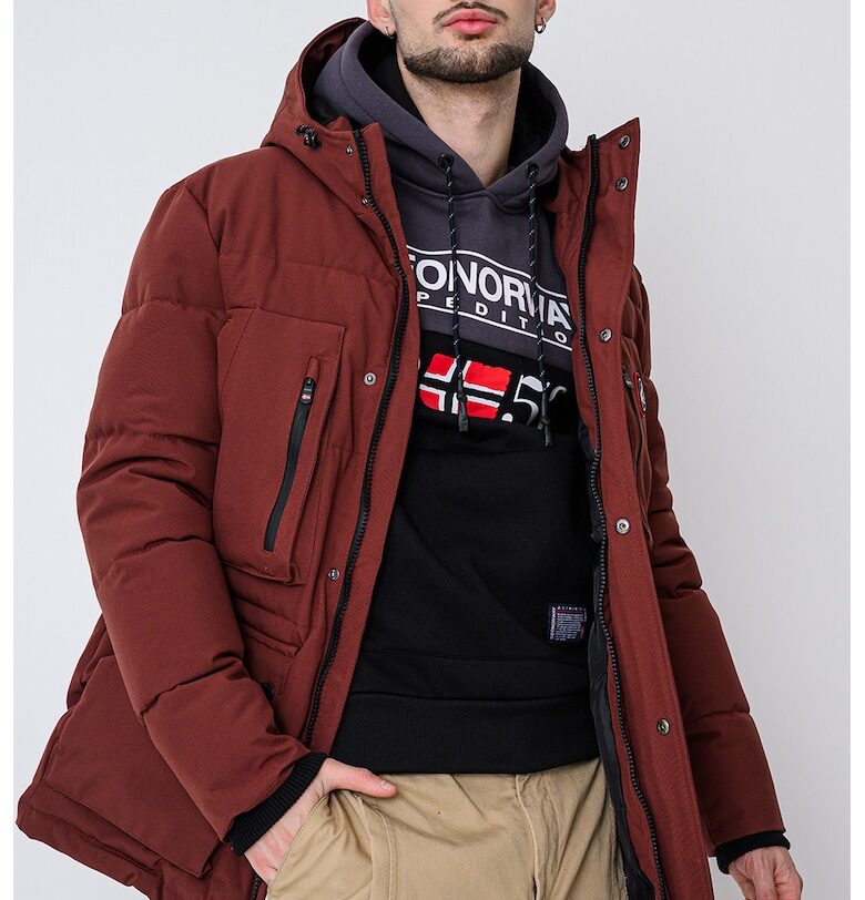 Зимно яке Albert с вата и качулка - Коняк кафяв Geographical Norway