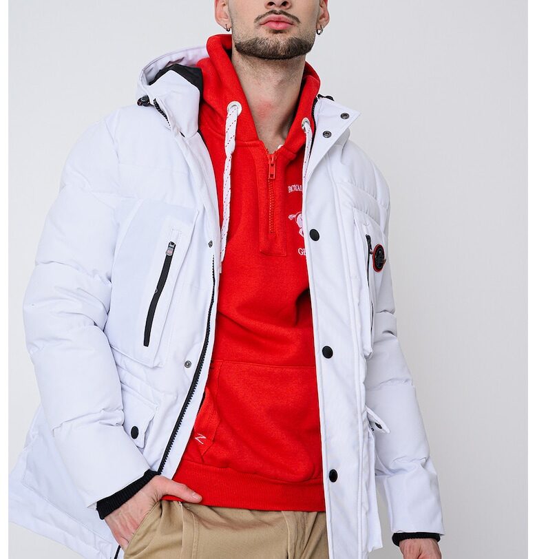 Зимно яке Albert с вата и качулка - Бял Geographical Norway