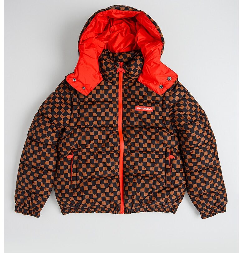 Зимно яке Drip с пухена вата и отделящи се ръкави - Черен/Кафяв Sprayground