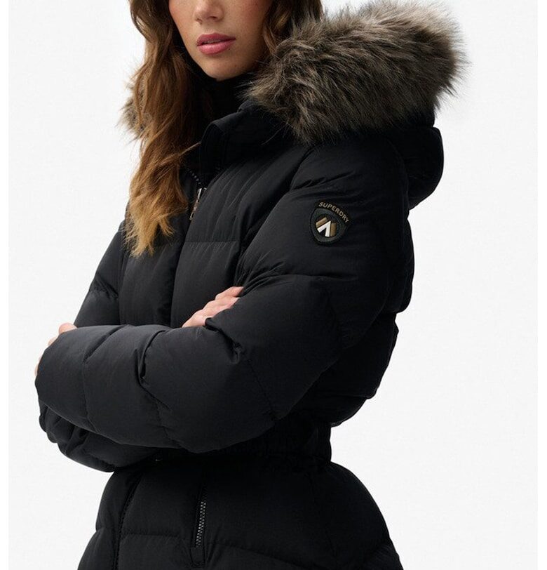 Зимно яке Fuji с колан и еко пух - Черен Superdry  Co