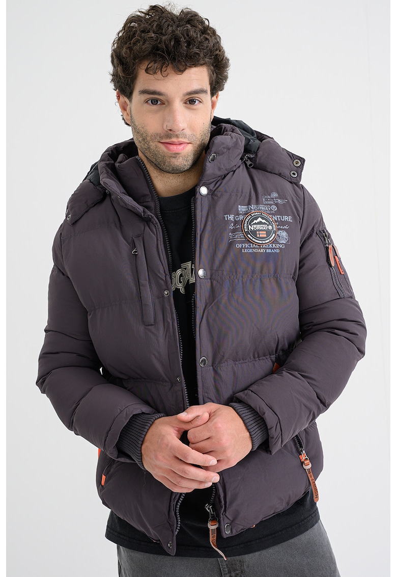 Зимно яке Verveine с отделяща се качулка - Меланж тъмно сиво Geographical Norway