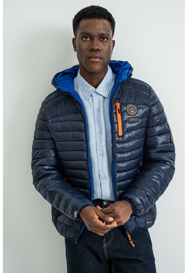 Зимно яке с джобове с цип Briout - Мандарина/Тъмносин Geographical Norway