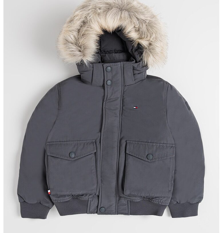 Зимно яке с еко пух - Tъмносив Tommy Hilfiger