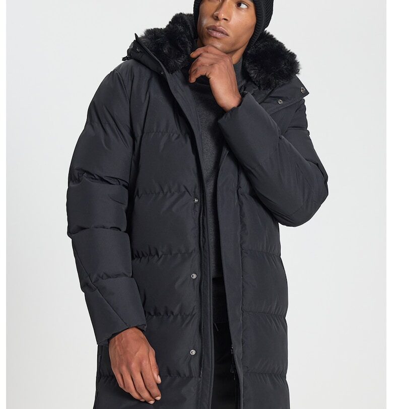 Зимно яке с качулка - Черен ACCo