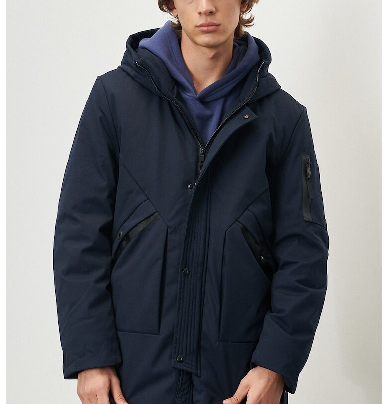 Зимно яке с качулка - Тъмносин ACCo