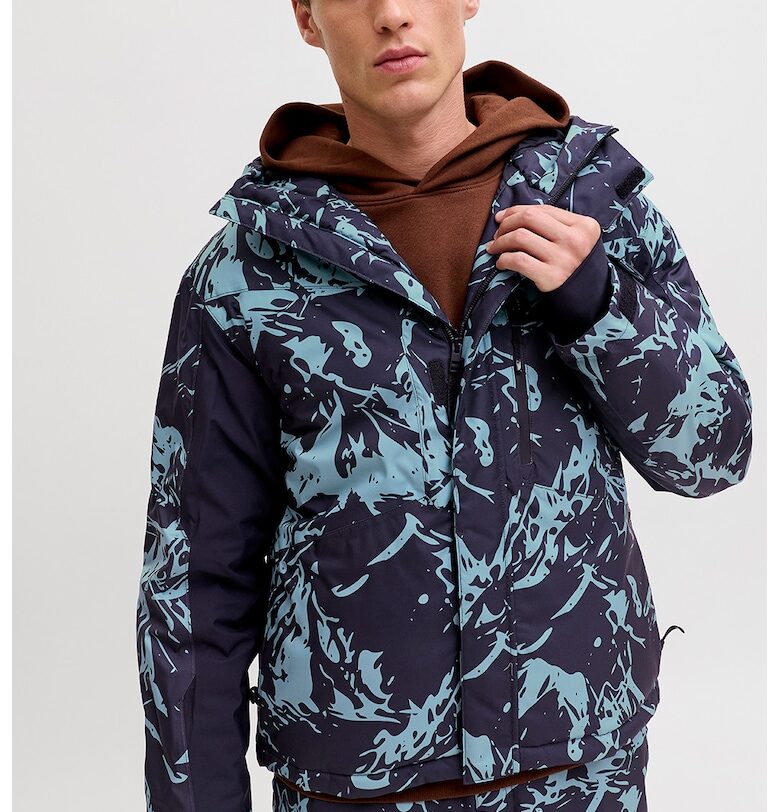 Зимно яке с качулка - Светлосин/Тъмносин Jack  Jones