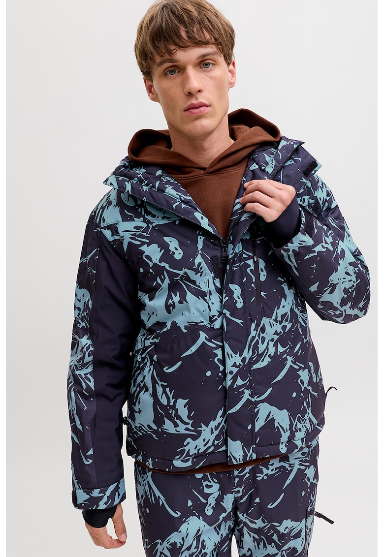 Зимно яке с качулка - Светлосин/Тъмносин Jack Jones