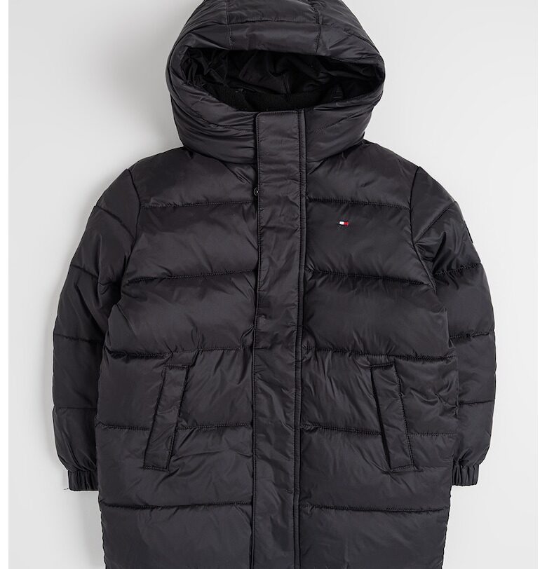Зимно яке с качулка - Черен Tommy Hilfiger