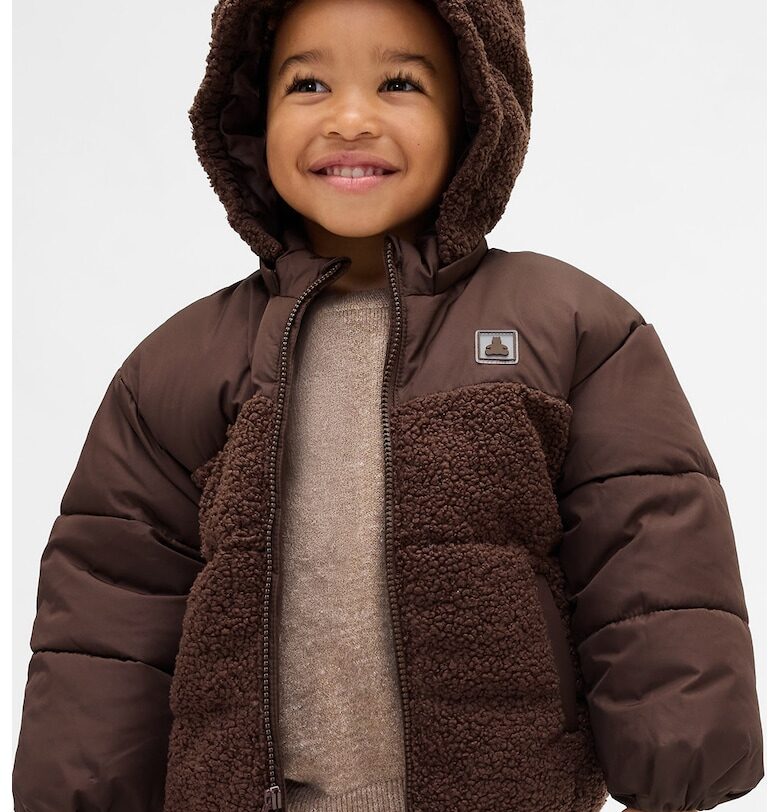 Зимно яке с качулка - Кафяв GAP