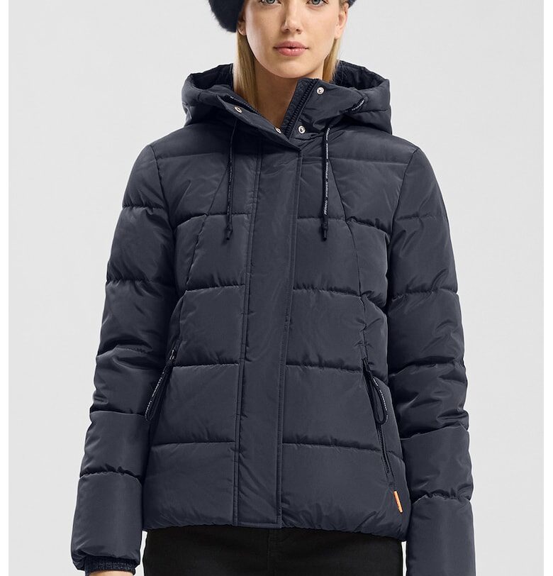 Зимно яке с качулка и джобове QS