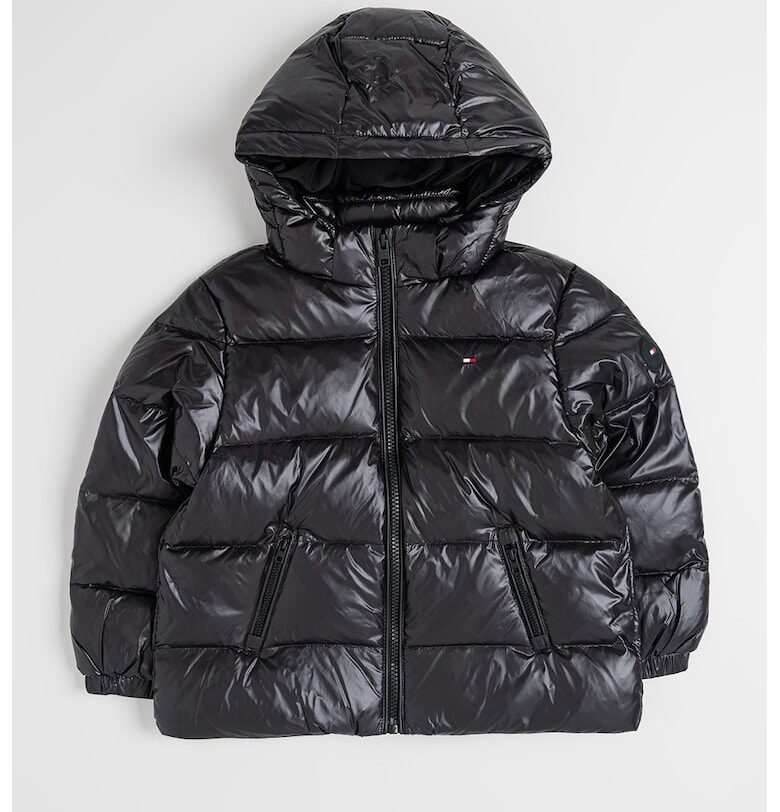 Зимно яке с качулка и джобове - Черен Tommy Hilfiger