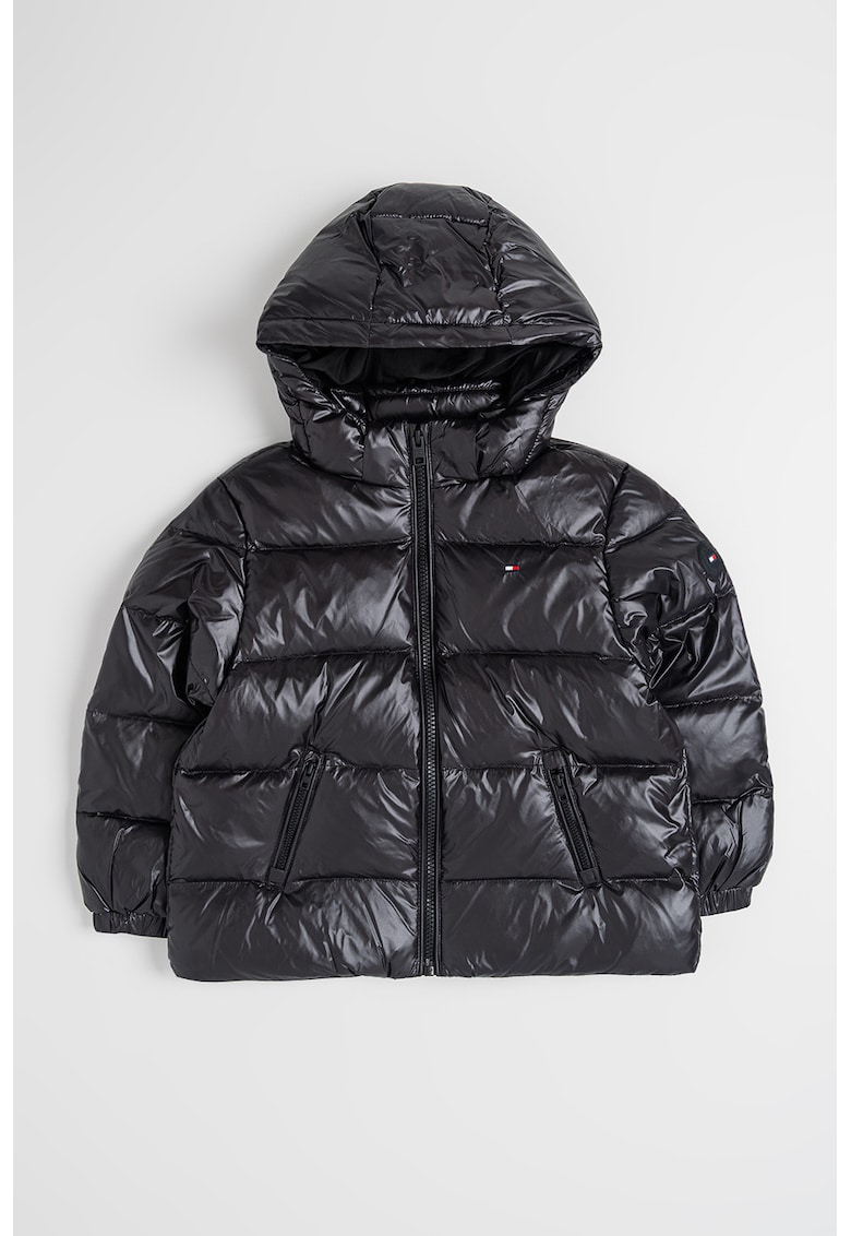 Зимно яке с качулка и джобове - Черен Tommy Hilfiger