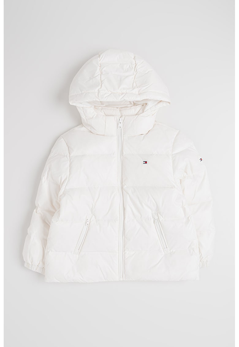 Зимно яке с качулка и джобове - Бял Tommy Hilfiger