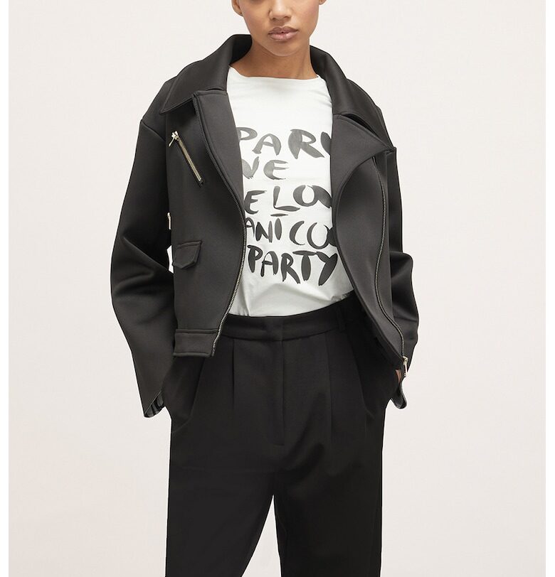 Зимно яке с остра яка - Черен Motivi