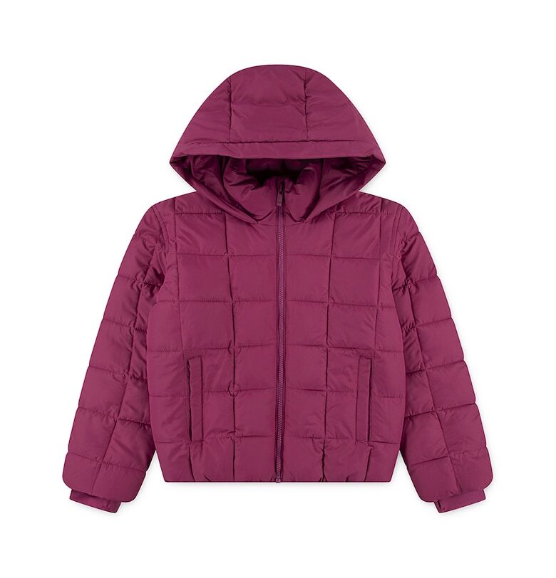 Зимно яке с принт и цип - Тъмновиолетов Abercrombie  Fitch