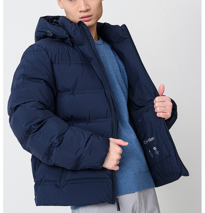 Зимно яке с пухена вата - Ултрамарин синьо CALVIN KLEIN