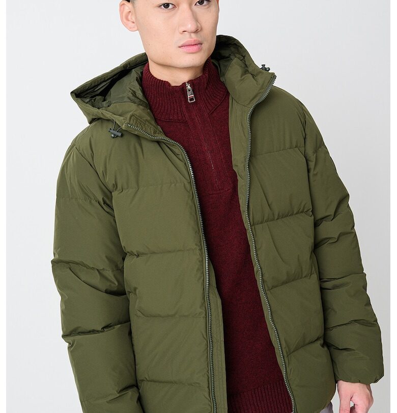 Зимно яке с пухена вата и качулка - Тъмно каки Tommy Hilfiger