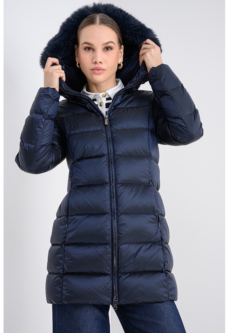 Зимно яке с пухена вата и качулка с еко пух - Тъмносин Colmar