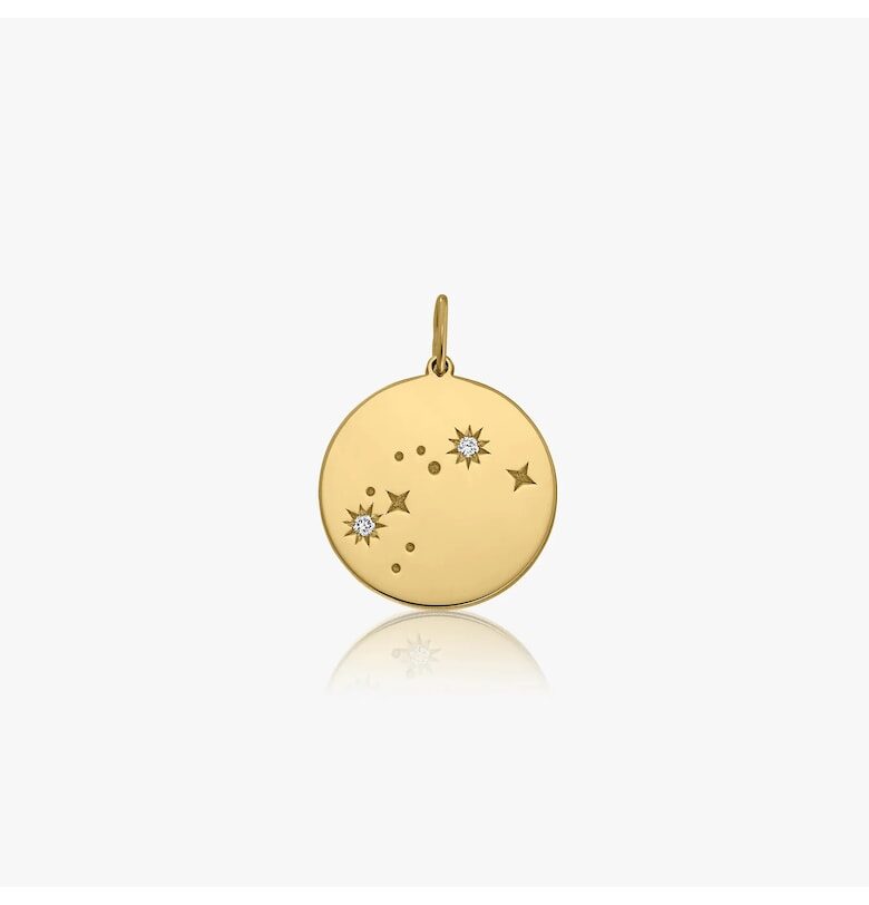 Златен медальон Зодиак - Водолей INDIRA