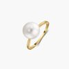 Сребърен пръстен Ruth Golden - Естествени перли INDIRA