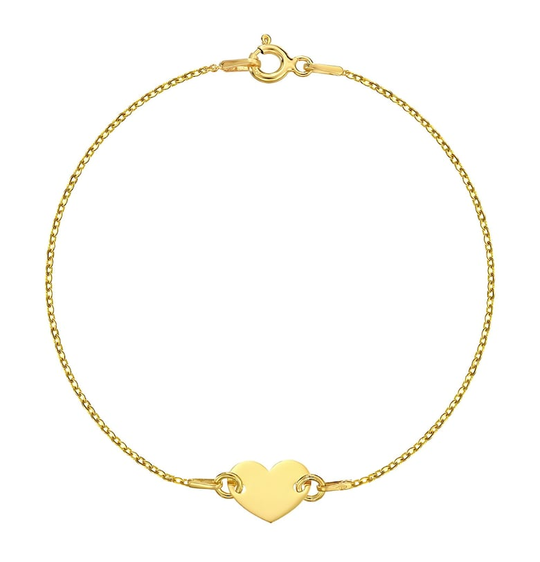 Златна Гривна 375 - 9К с висулка Сърце - Inima e-Crystal