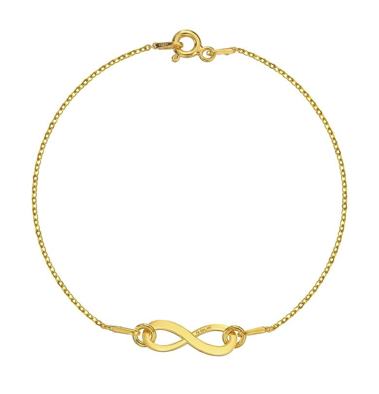 Златна гривна 585 - 14K с талисман Infinity e-Crystal