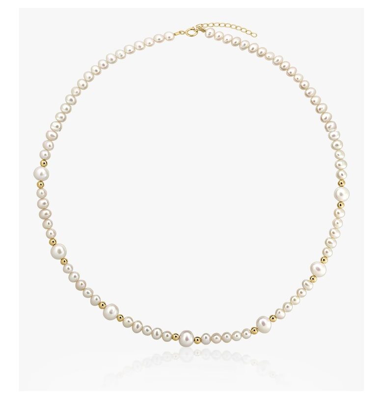 Златна огърлица Меган - Естествени перли INDIRA