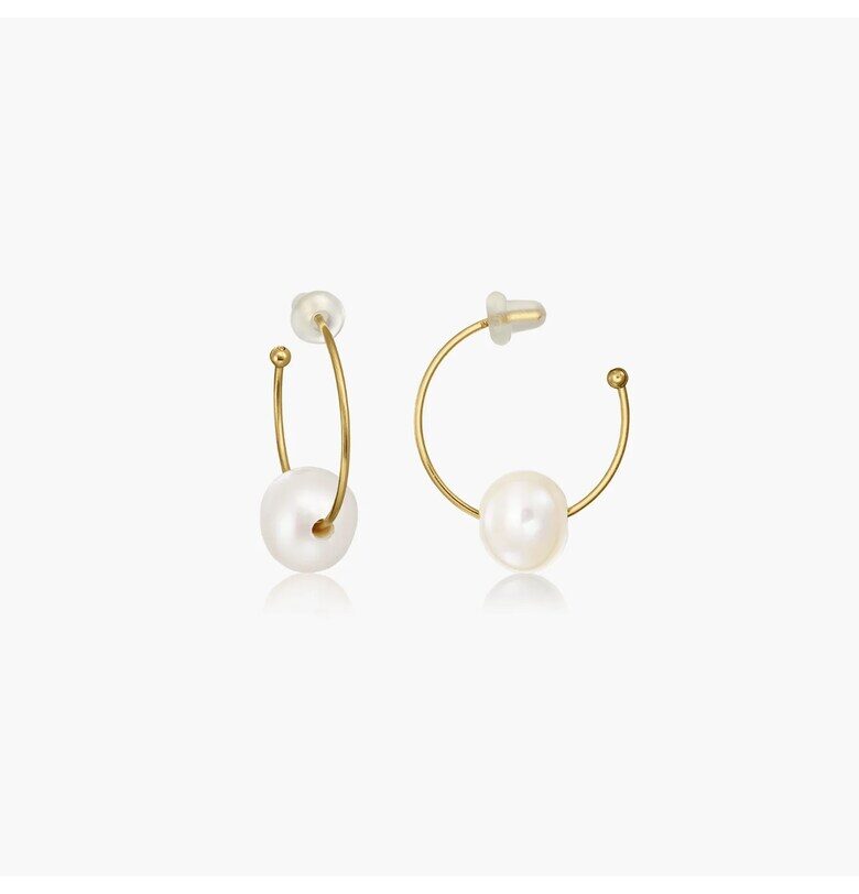 Златни обеци Boucle - Естествени перли INDIRA