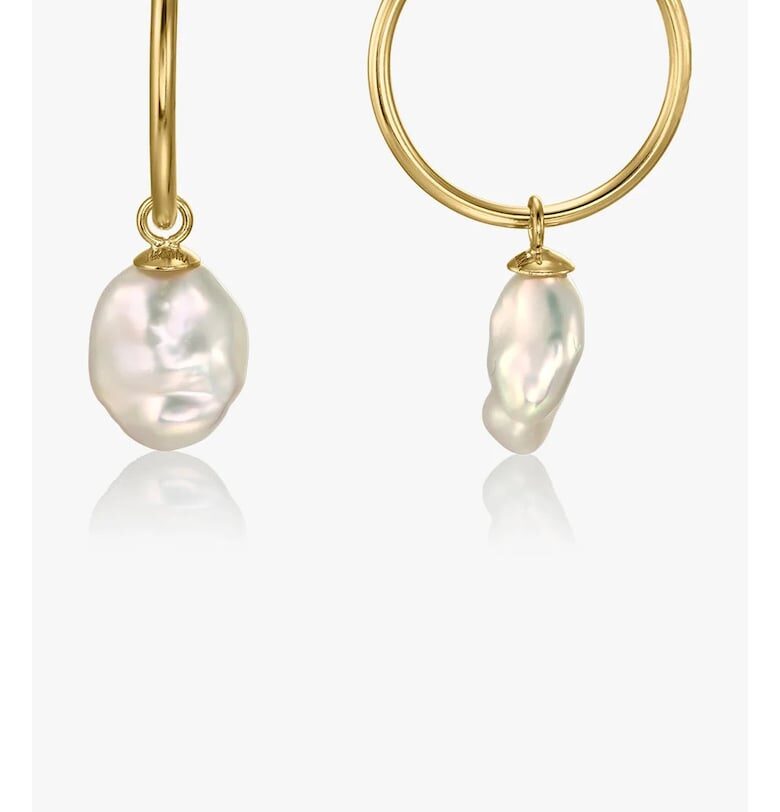 Златни обеци Rhonda - Естествени перли INDIRA