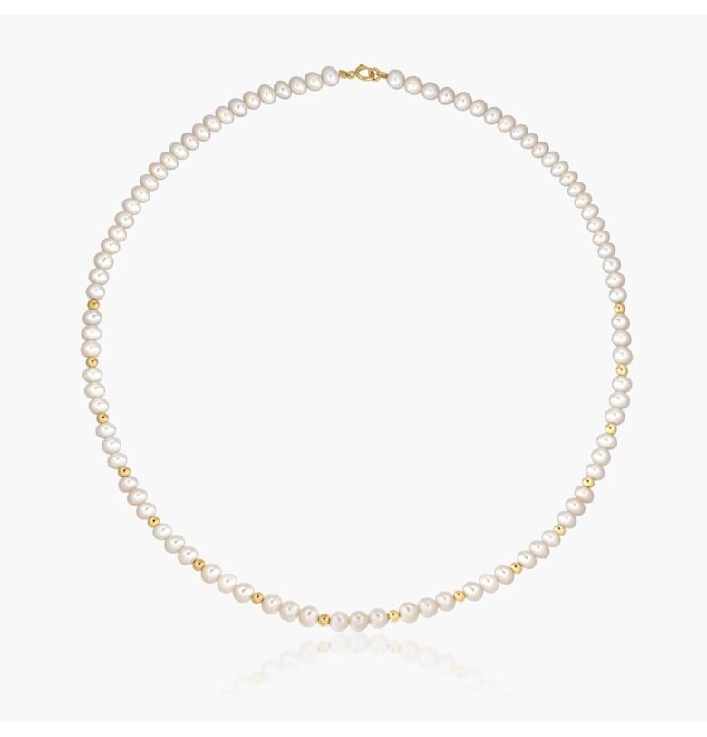 Златно колие Golden Sonet - Естествени перли INDIRA
