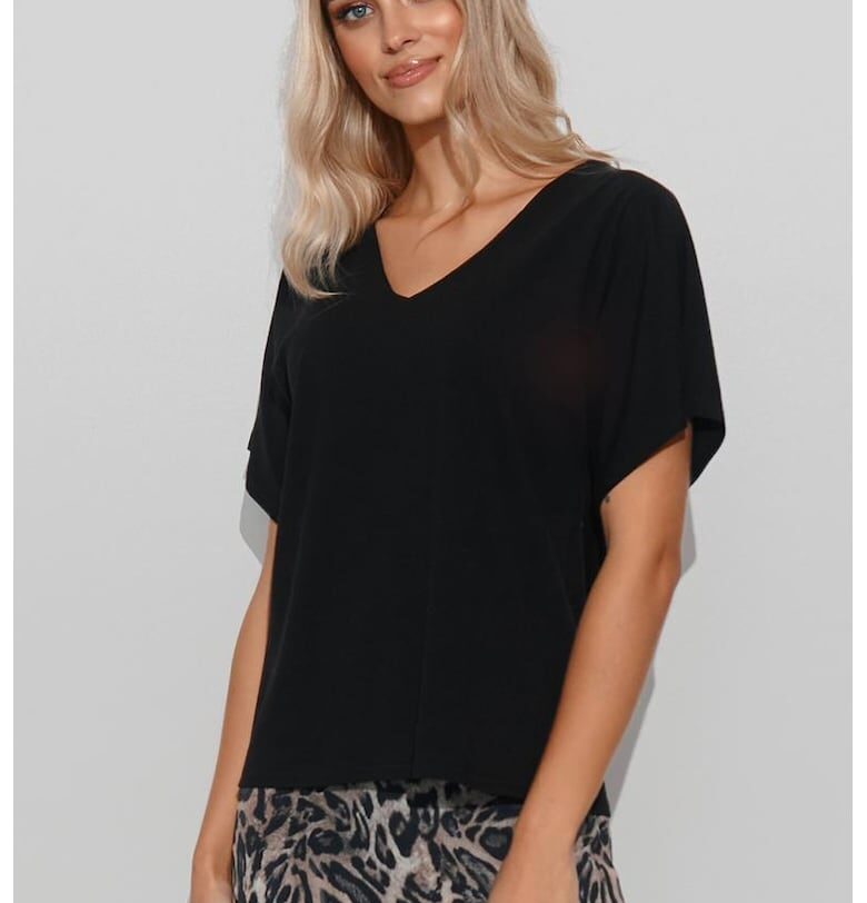 Извънгабаритна блуза с V-образно деколте - Makadamia