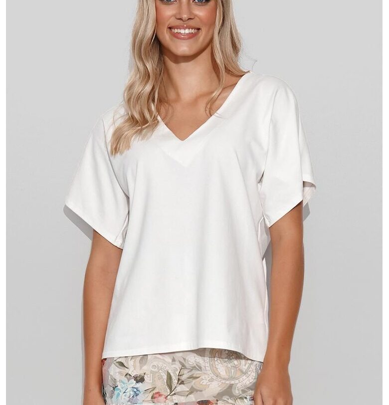 Извънгабаритна блуза с V-образно деколте - Makadamia