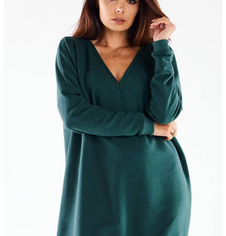 Извънгабаритна памучна рокля с дълъг ръкав - един размер InfiniteYou