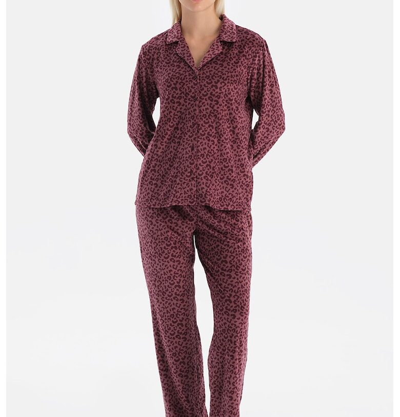 Кадифена пижама с принт - Виолетов DAGI