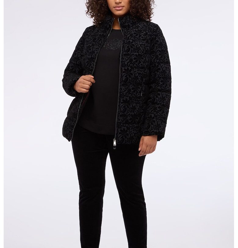 Кадифено зимно яке с вата - Избеляло черно Fiorella Rubino