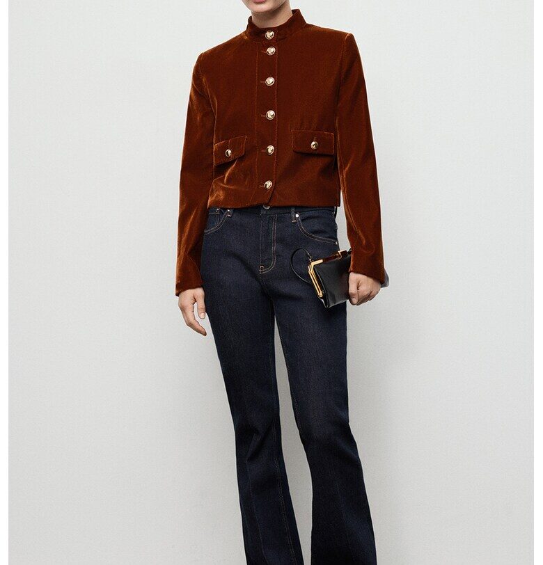 Кадифено яке с копчета Mango