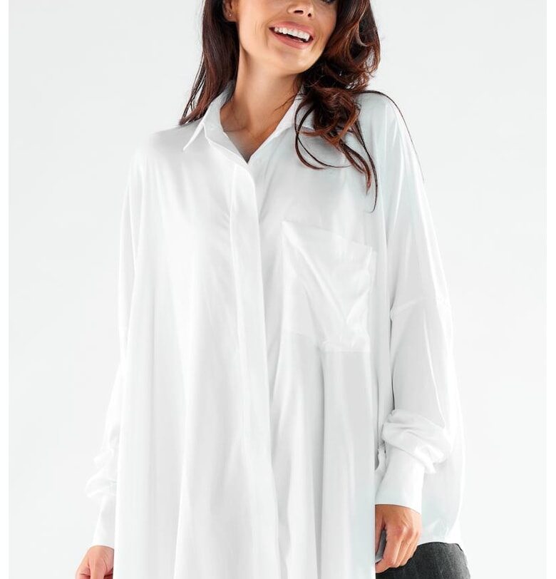 Камъша A528 Елегантна дълъг ръкав - Бял awama