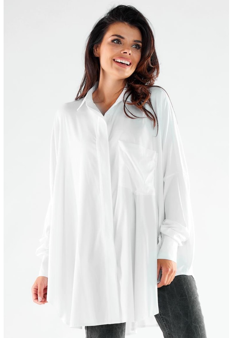 Камъша A528 Елегантна дълъг ръкав - Бял awama