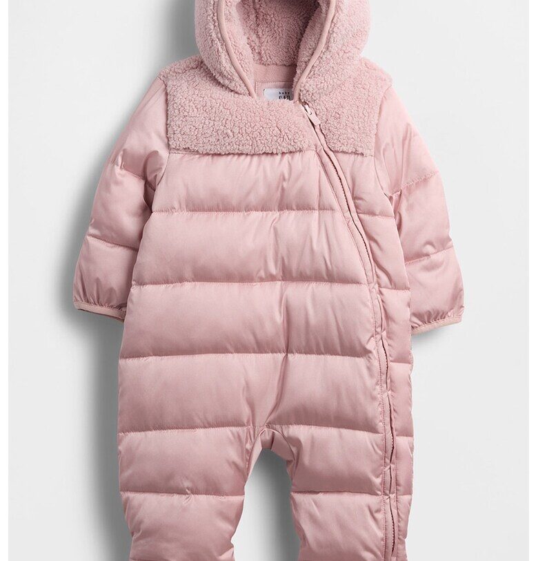 Капитониран гащеризон с цип - Бледо розово GAP