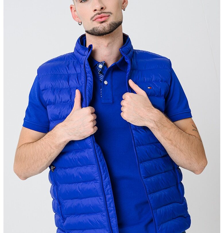 Капитониран елек с джобове с цип - Кралско Синьо Tommy Hilfiger