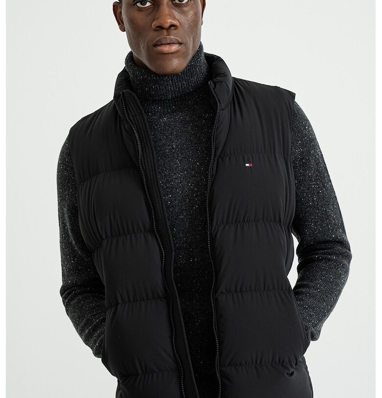 Капитониран елек с пухена вата - Черен Tommy Hilfiger