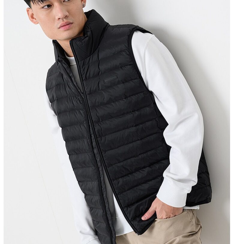 Капитониран елек с цип - Черен CALVIN KLEIN